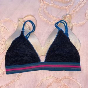 Women’s Nude Bra and Navy Blue Bralette Set of Two Size 32A